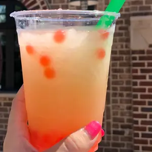 Lemon Juice with Orange Jelly and White Pearls