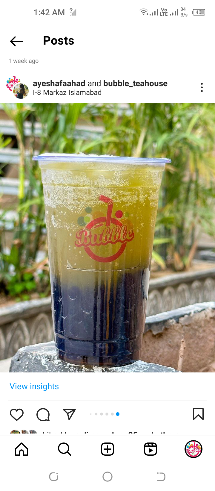 Green Apple ice tea with popping boba 