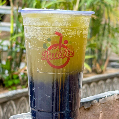 Green Apple ice tea with popping boba 