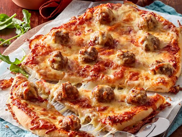 Meatball Pizza