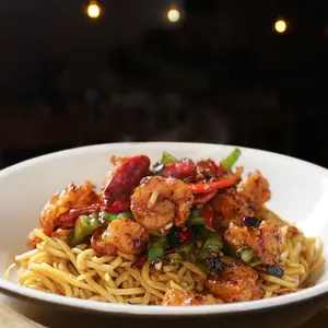 Red Chilli Butter Shrimp Noodles