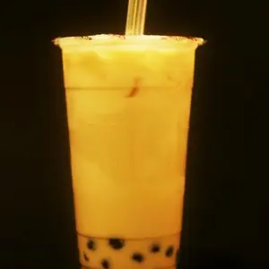 Red Bull ice tea with popping boba
