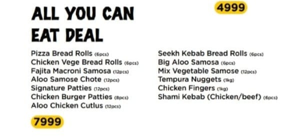 All You Can Eat Deal 