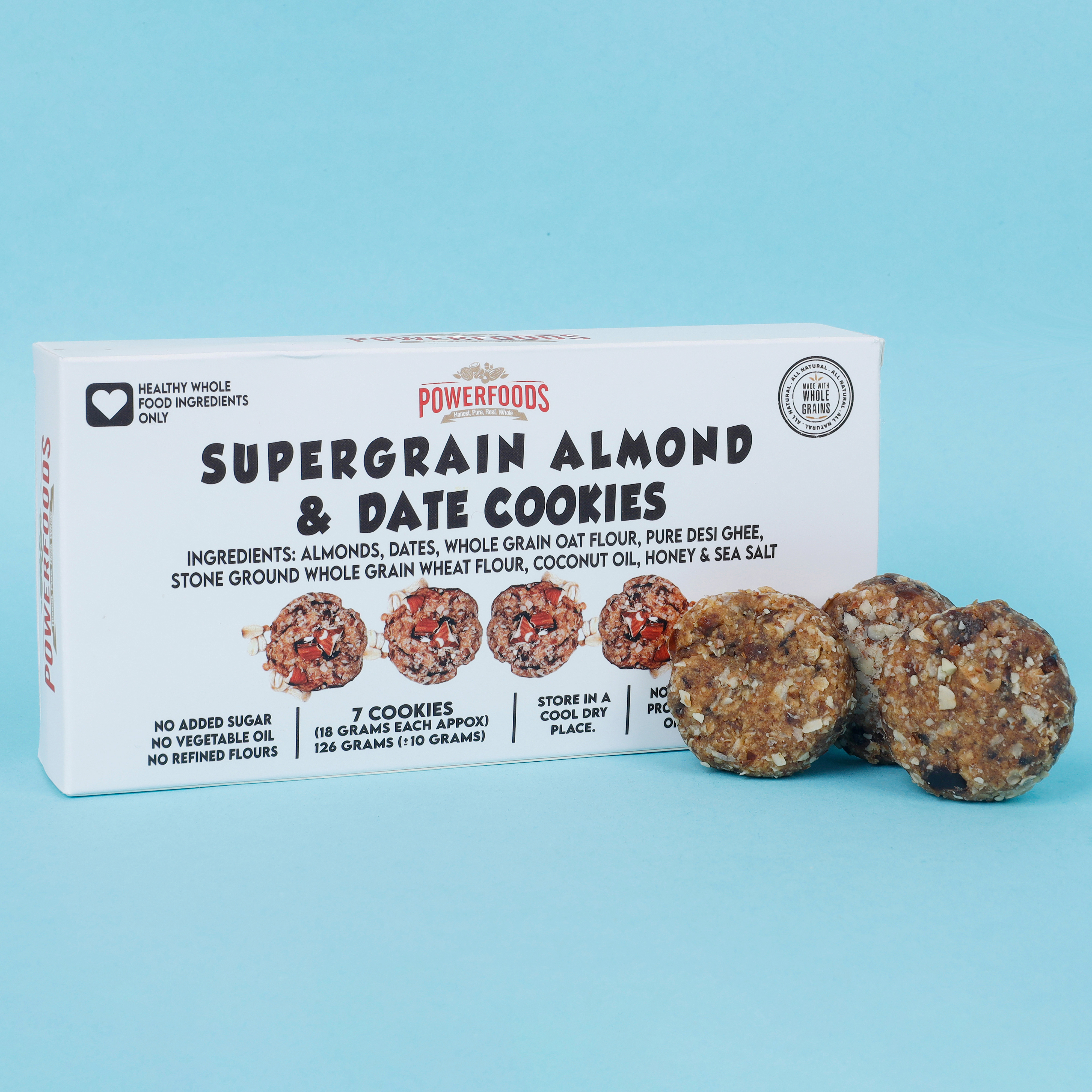 Super Grain Almond And Date Cookies ( Box of 7 ) - 11394