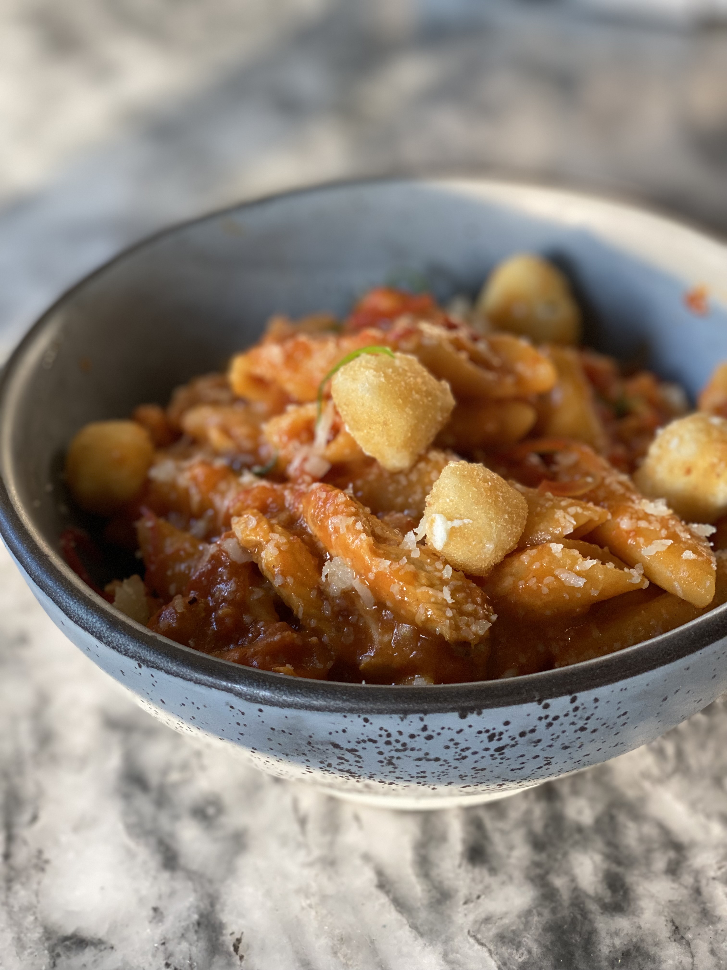 Pasta Aurora with Fried Feta