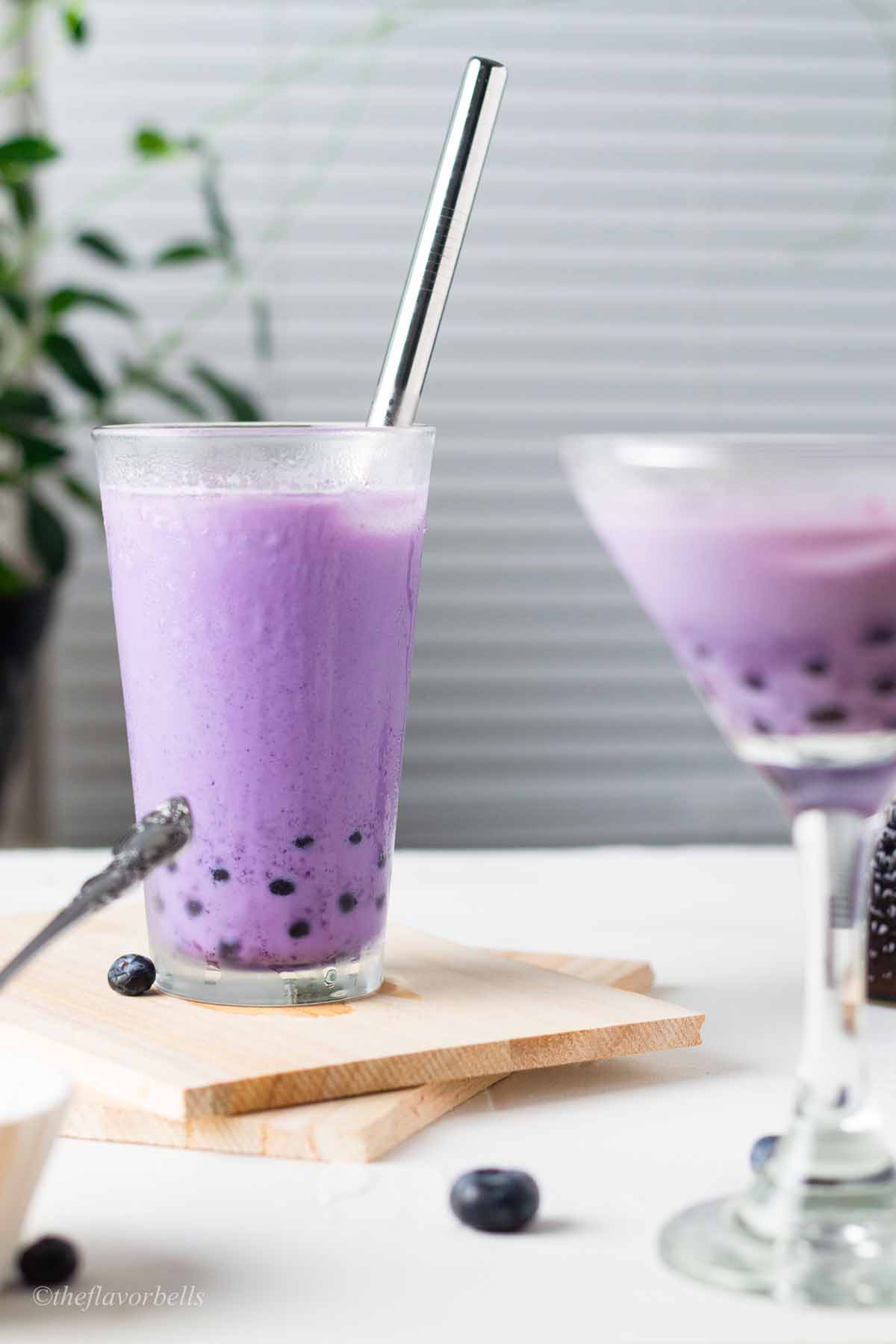Blueberry fresh milk with pearl
