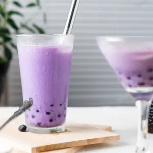 Blueberry fresh milk with pearl