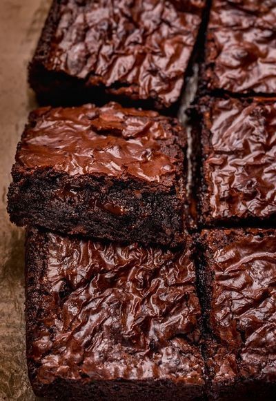 6 Classic Dark Chocolate fudge Brownies 