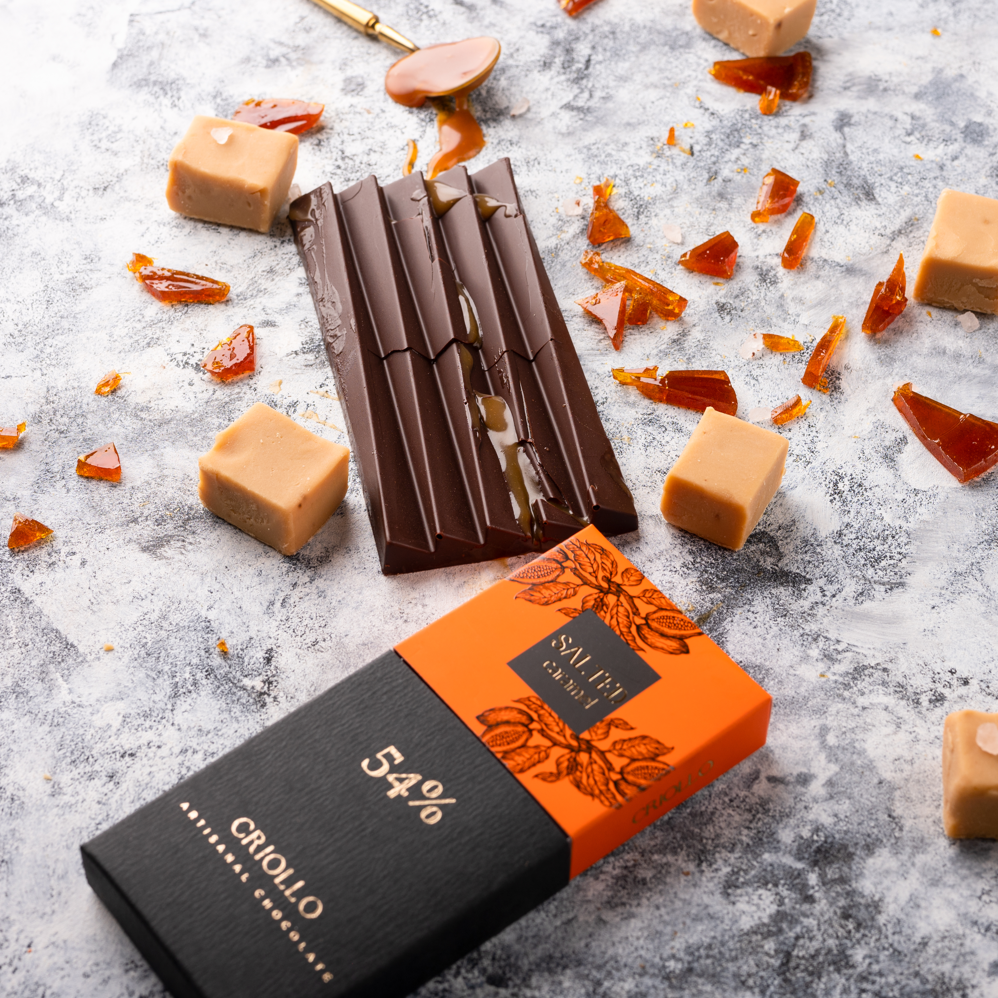 Salted Caramel 54% Premium Dark Chocolate Bar - 10867