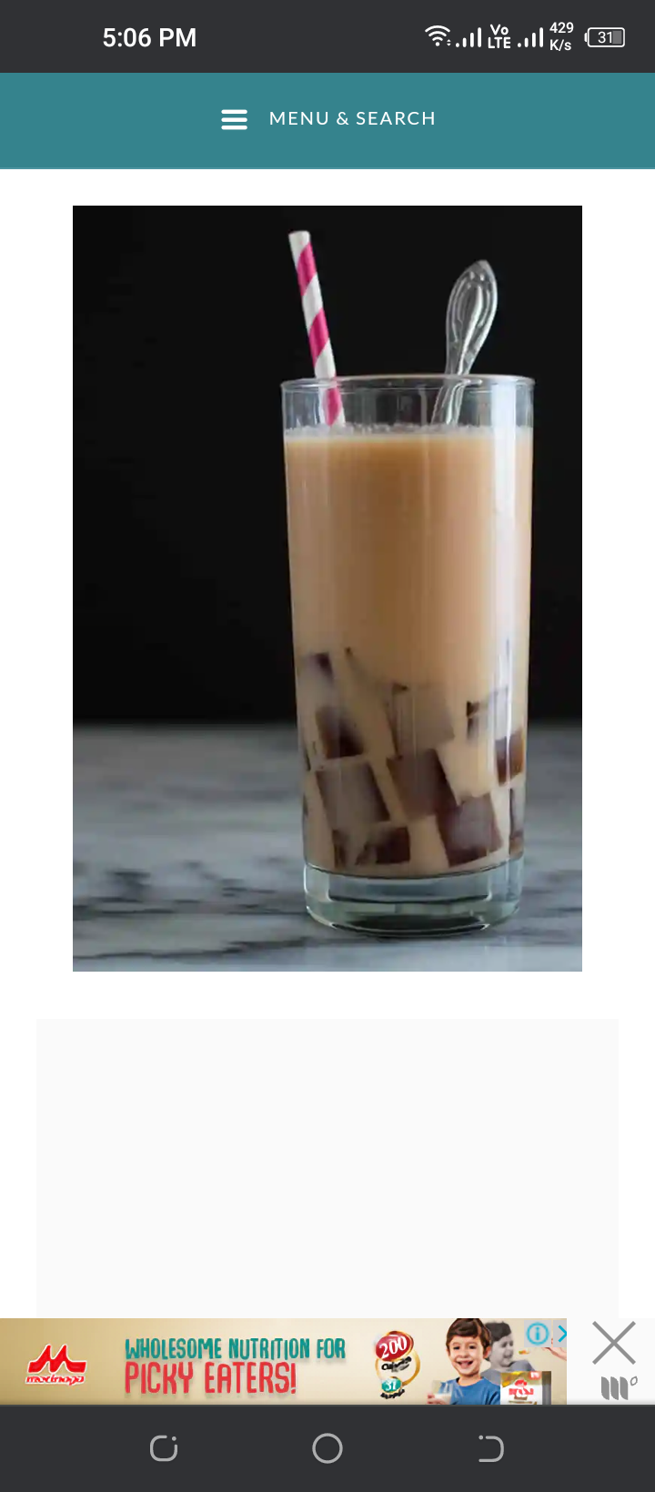 Brown sugar milk tea with peral