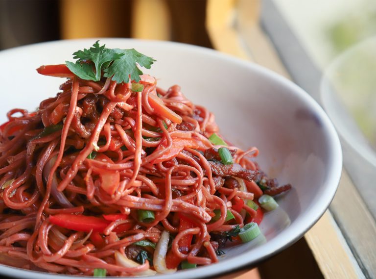 Beet Root Beef Noodles