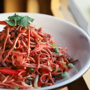 Beet Root Beef Noodles